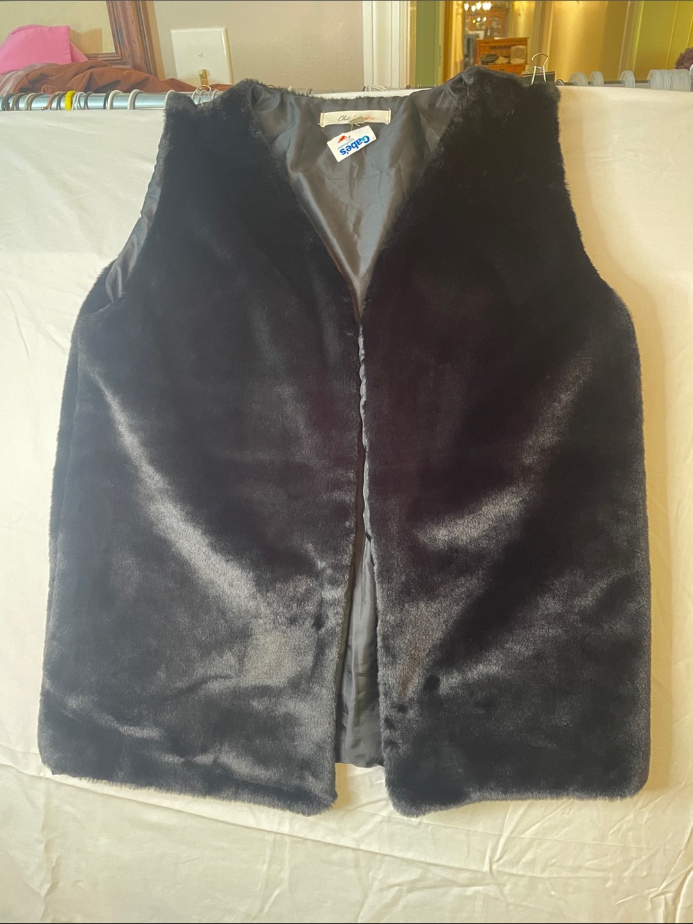Black Faux Fur Vest - Classic Women's Vest